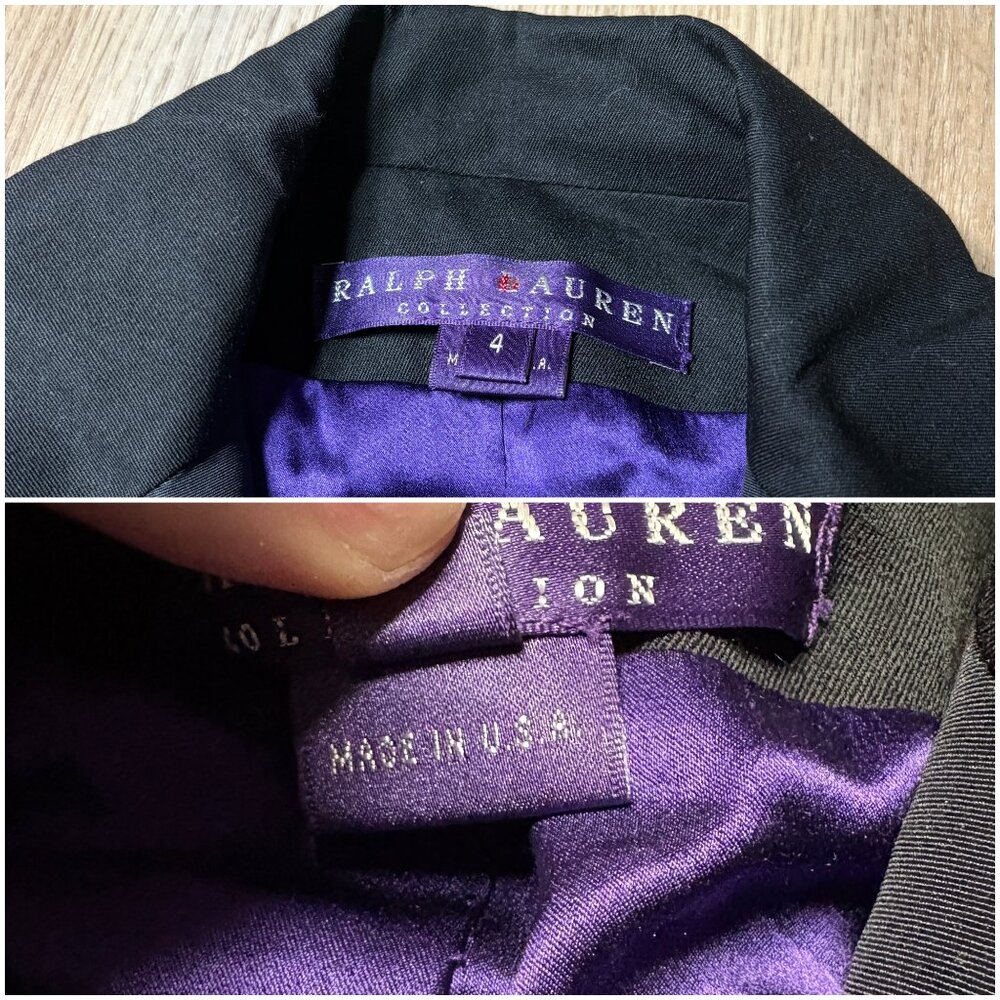 Ralph Lauren Collection double breasted blazer tuxedo jacket size 4 S wool Union - Picture 3 of 11